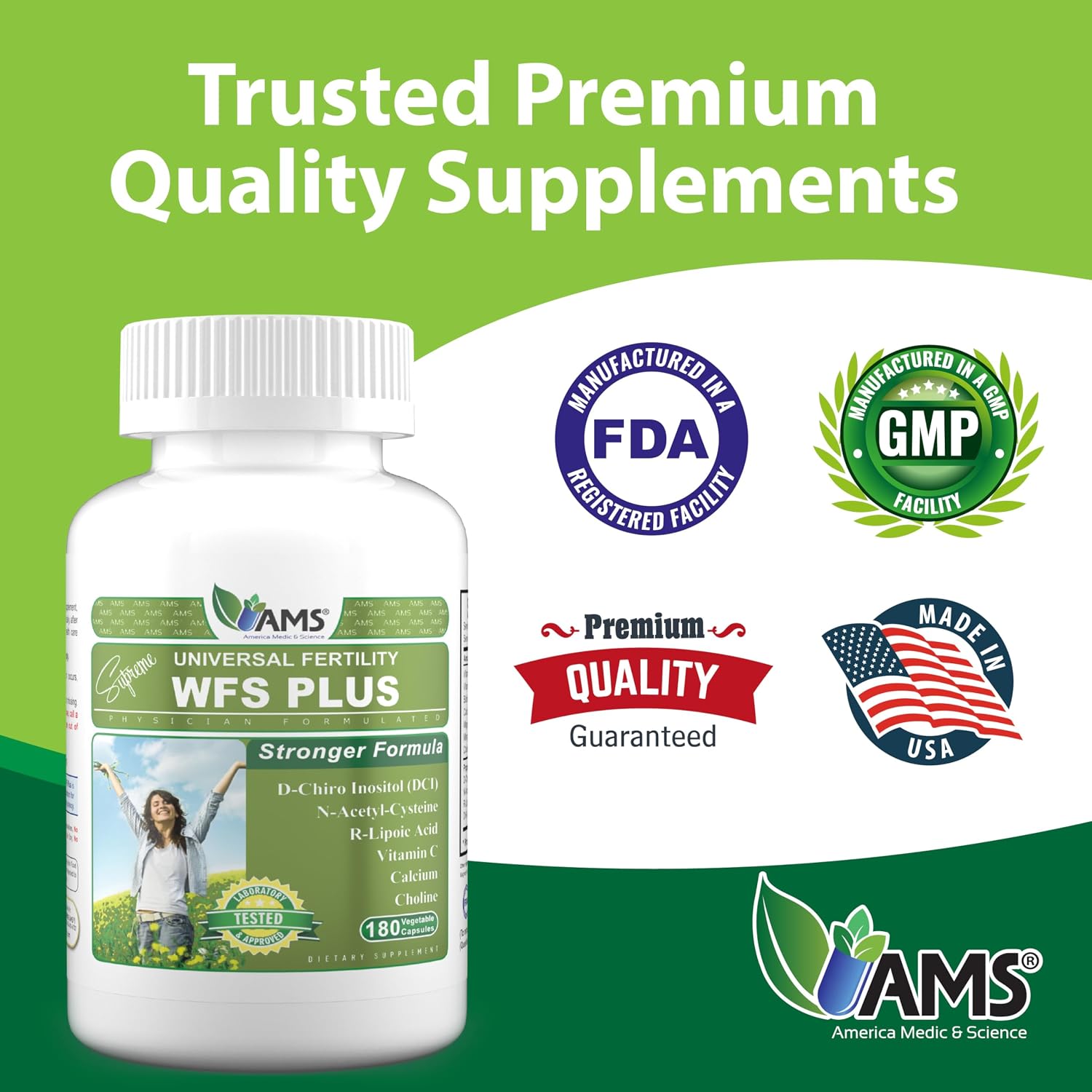 WFS Plus Fertility Suplemento de Fertilidad para Mujeres (180 Cápsulas)