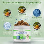 Woooha Probióticos para Perros con 6 Mil Millones UFC, Prebióticos y Enzimas Digestivas - 100 Masticables