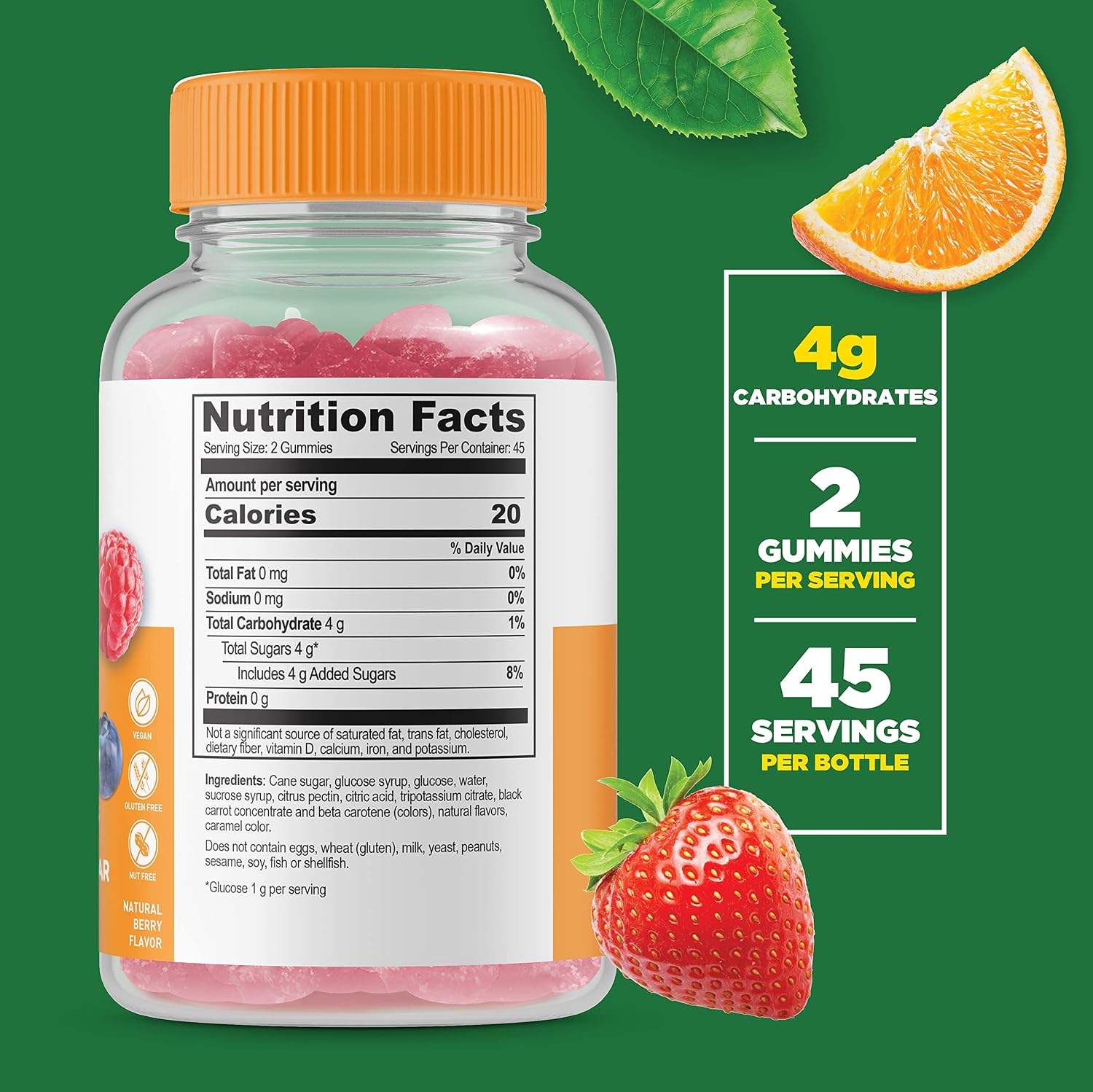 Lifeable Gominolas de Glucosa - Sabor Natural - Sin Gluten - 90 Gomitas