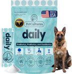 PetCultures Daily TriBiotic Formula - Probióticos en polvo para perros, salud digestiva e inmunitaria, 30 sobres