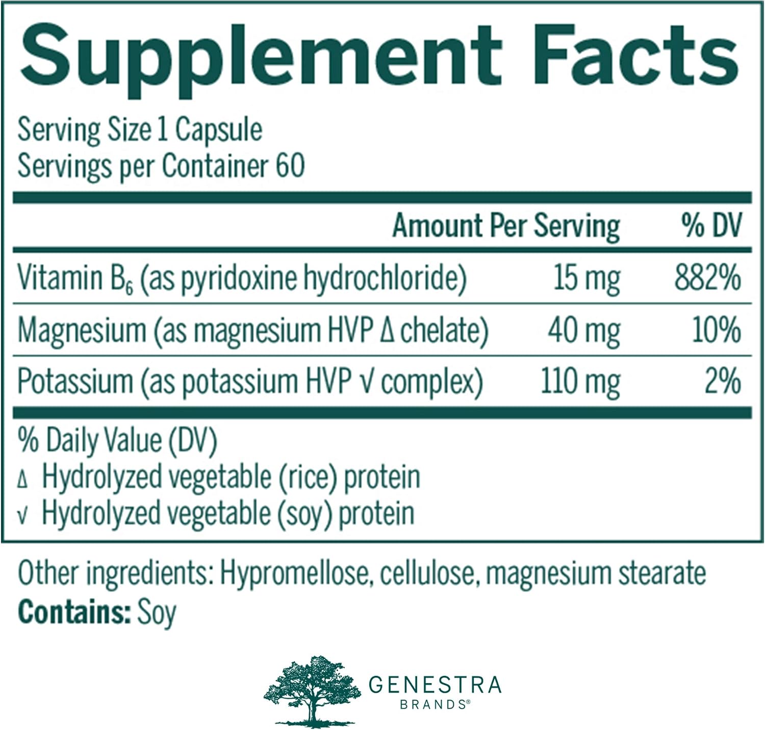 Genestra Brands KMG Plus - Magnesium, Potassium & Vitamin B6 - 60 Capsules