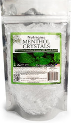 Cristales de Mentol Puro Orgánico 100% Natural - 56g (2 oz) - Nutrigins