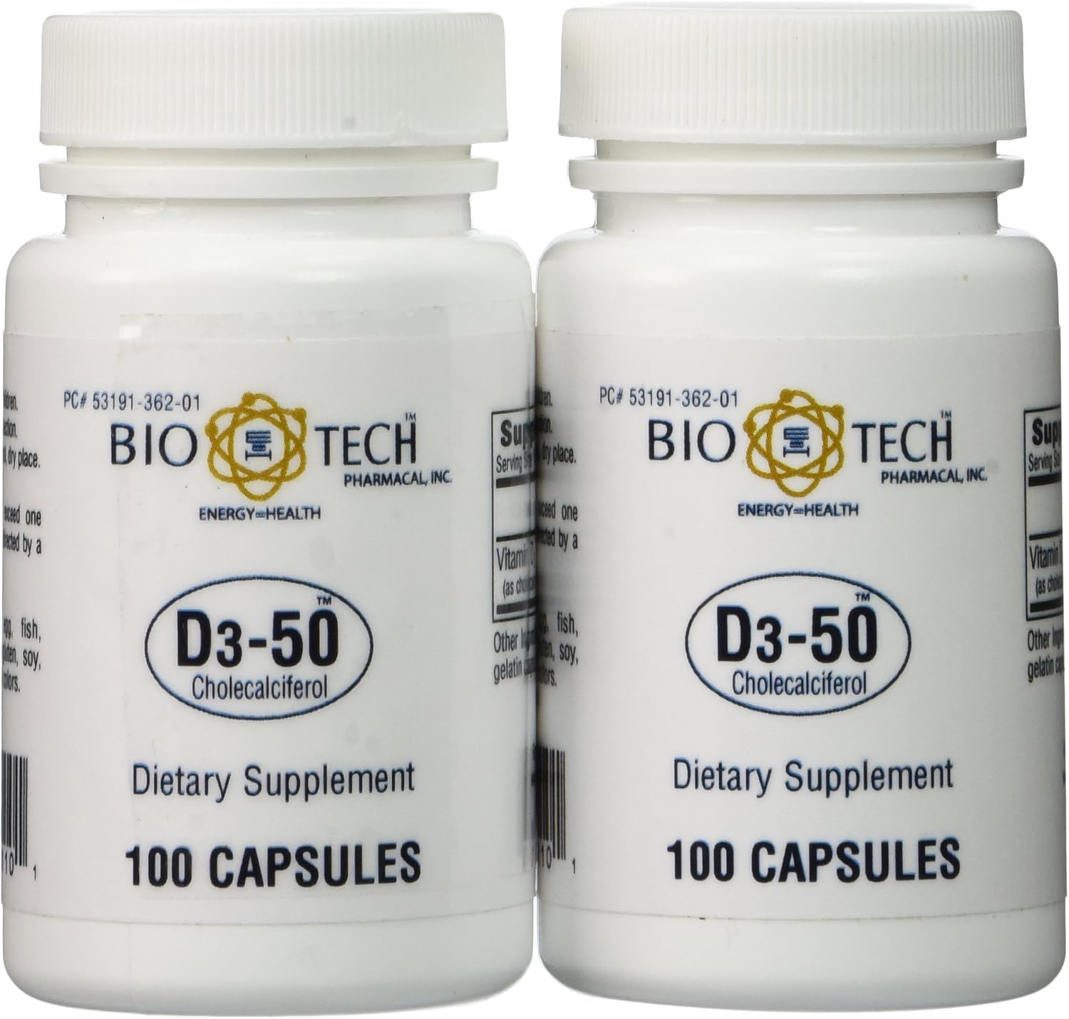Bio-Tech - D3-50 50.000 IU, 100 Cápsulas (Pack de 2)