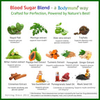Bodymune Blood Sugar Blend – Suplemento orgánico de apoyo metabólico – con melón amargo, moringa y aceite de semilla negra – 66 cápsulas – USDA Orgánico, Vegano, No GMO
