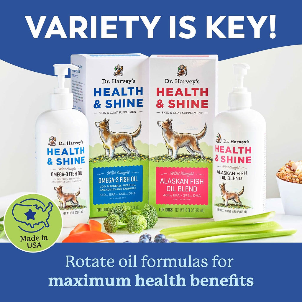 Dr. Harvey’s Health & Shine Omega 3 Aceite de Pescado para Perros (473 ml)