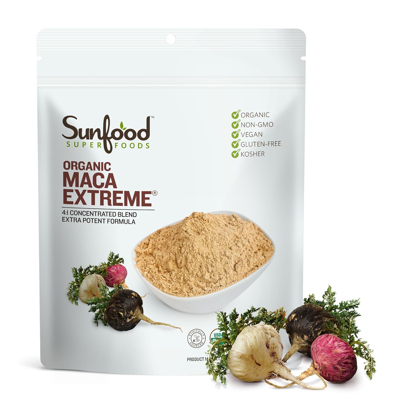 Sunfood Superfoods Maca en Polvo Orgánica - 227 g