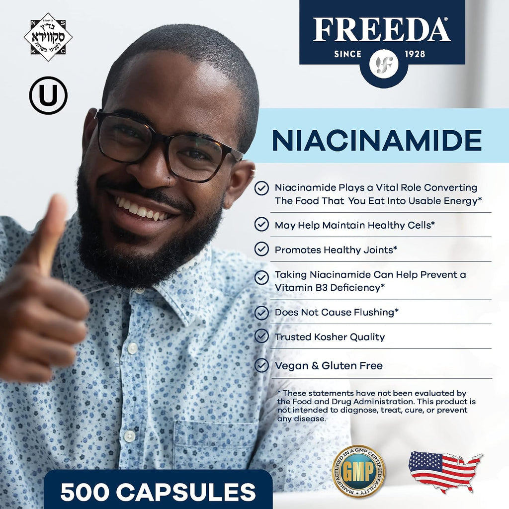 Freeda Niacinamida - Vitamina B3 250 mg - 500 Cápsulas