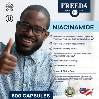 Freeda Niacinamide - Vitamina B3 250 mg - – Sistema nervioso: contribuye al mantenimiento de un sistema nervioso – Image 2