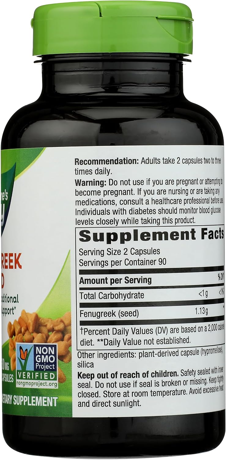 Nature's Way Fenugreek Seed, 180 Cápsulas