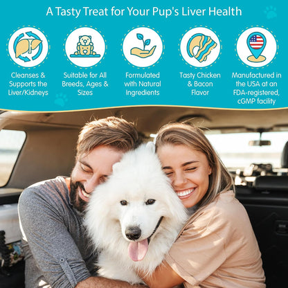 Wanderfound Pets Cardo Mariano para Perros – Sabor Salmón y Bacon – Complemento Natural para el Hígado – 100 Comprimidos – Image 2