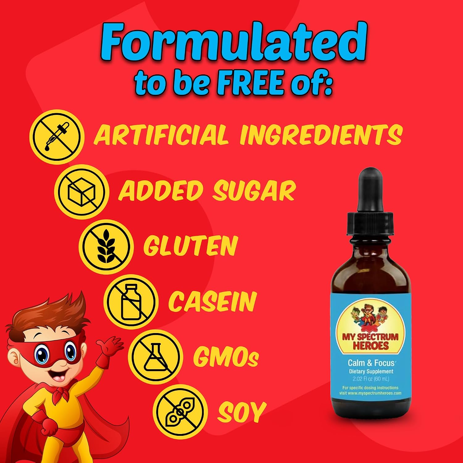 Calm & Focus Drops - Suplemento de apoyo cognitivo con L-teanina, GABA y Huperzina A (60 ml)