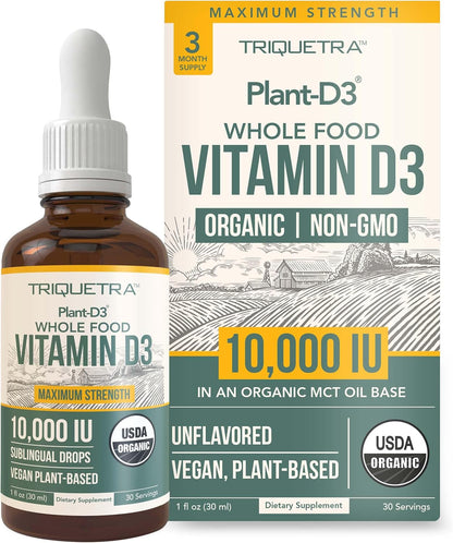 Vitamina D3 Orgánica 10.000 UI - Gotas – Forma de vitamina D: Opta por D3 (colecalciferol), la más eficaz y – Image 1