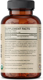 Futurebiotics Vitamin D3 5,000 IU (125 mcg) Orgánica Certificada USDA - 360 Comprimidos