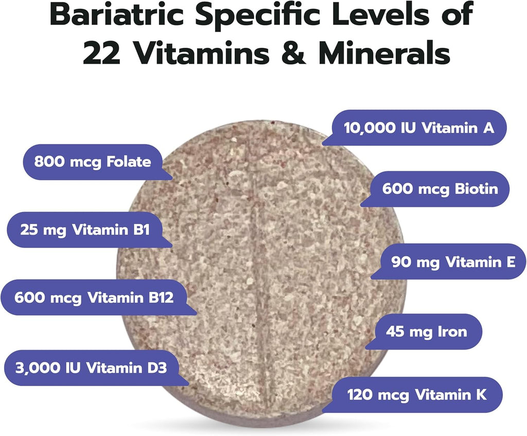Bari Life Just One Chewable Multivitamínico Bariátrico Diario con Hierro (90 Comprimidos Masticables)