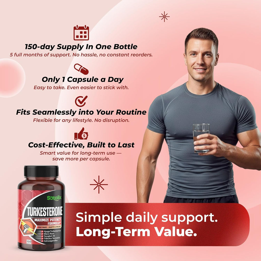 Ultra Turkesterone Ajuga Turkestanica Estandarizado 20% con Maca, Tribulus y Adaptógenos - 150 Cápsulas