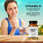 Santa Cruz Paleo Vitamina D3 5000 UI - 60 Cápsulas Blandas con Aceite de Oliva