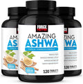 Force Factor Amazing Ashwa, KSM-66 Ashwagandha Suplemento para el Estrés, Enfoque, Memoria, Apoyo Inmunitario, con Vitaminas, Minerales y Antioxidantes, 360 Comprimidos (Paquete de 3)