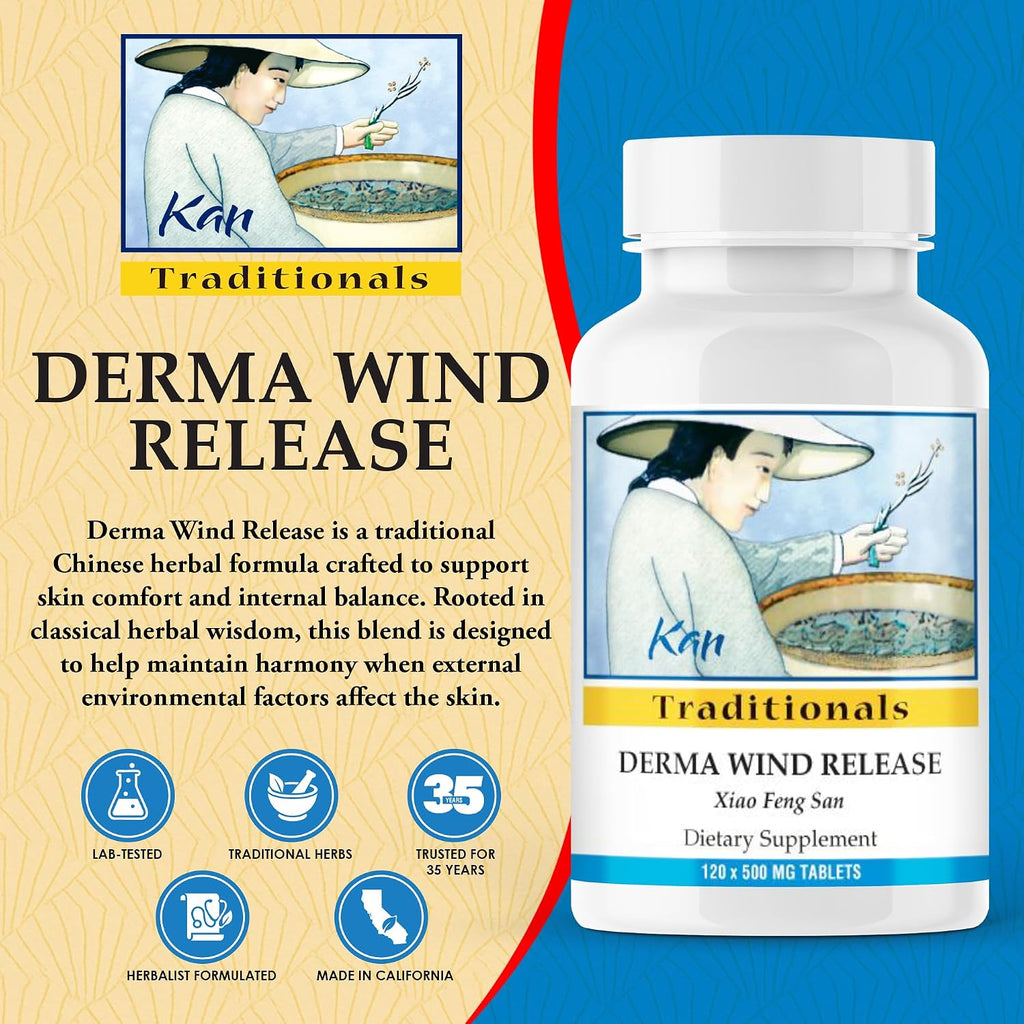 Kan Herbs - Derma Wind Release 120 comprimidos
