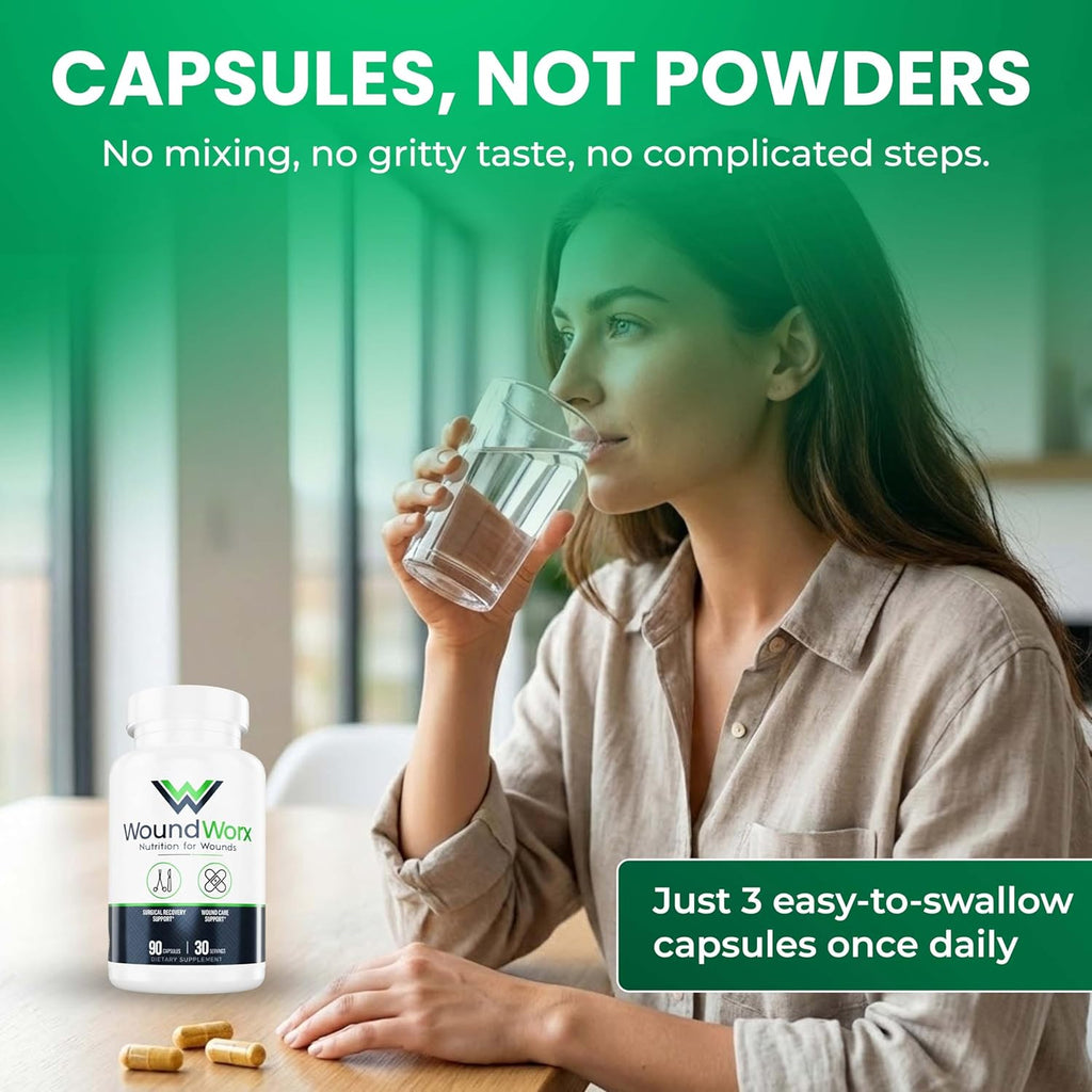 Free Life Labs WoundWorx Nutrition - Apoyo para Cicatrices y Cirugía, 90 cápsulas