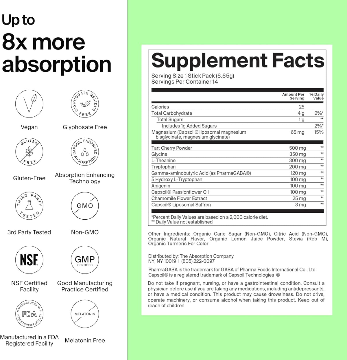 The Absorption Company Polvo para Dormir sin – Magnesio: Mineral esencial que contribuye al funcionamiento normal – Image 2