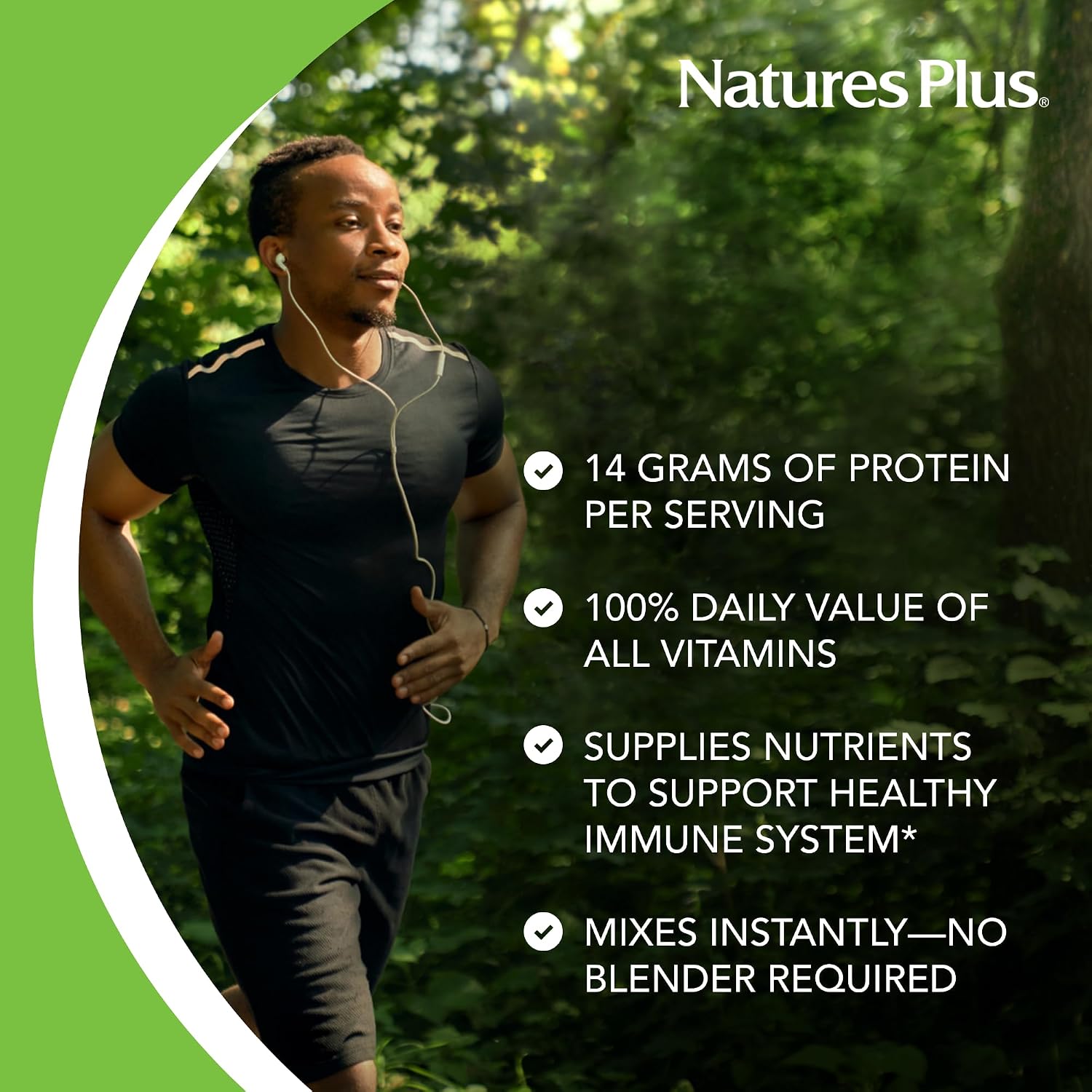 NaturesPlus SPIRU-TEIN, Chocolate - 476 g - Proteína Vegetal en Polvo
