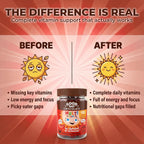 Good Day Chocolate Multivitamínico Completo para Niños – Suplemento Diario con Vitaminas A, B6, B12, C, D, E, Folato y Biotina, Chocolate de Comercio Justo y Sin OGM, 50 Piezas