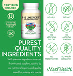 Vitamin B12 Lozenges with Folic Acid and Biotin - 800 mcg Sublingual B12 Lozenges Sabor Fresa - 90 Comprimidos