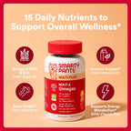 SmartyPants Plus Multi & Omegas Multivitamínico en Gominolas para Hombres y Mujeres – 90 Gominolas (30 Días)