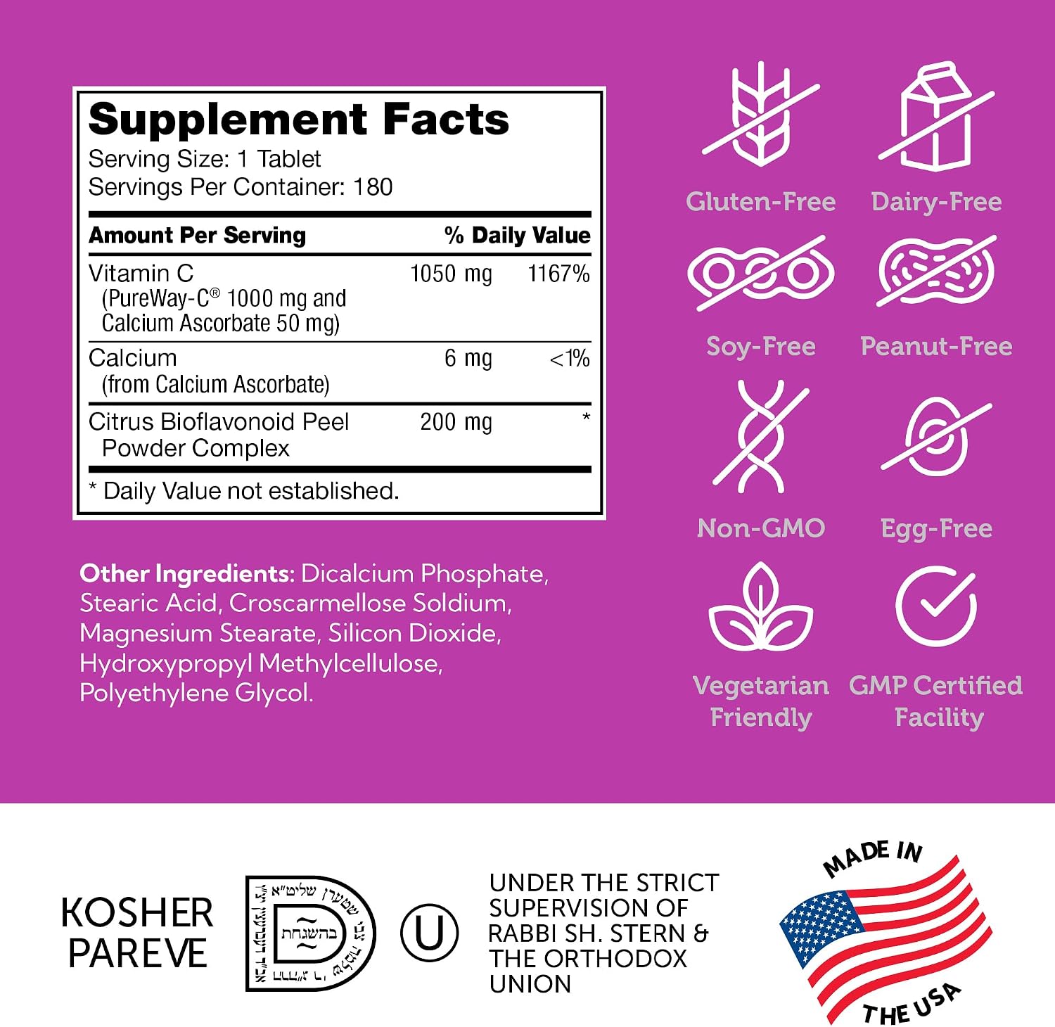 Zahler Vitamina C 1000 mg con Bioflavonoides - 180 Comprimidos