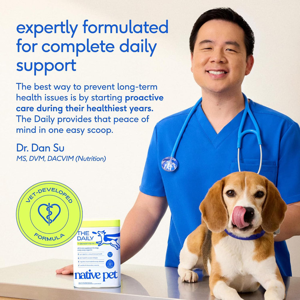 Native Pet Multivitamínico Diario para Perros - 11 en 1 en Polvo - Apoyo Completo para la Salud - 60 porciones