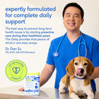 Native Pet The Daily Dog - Vitaminas y Suplementos Diarios para Perros - Multivitamínico en Polvo 11 en 1 - Apoya la Salud General, Digestión, Movilidad e Inmunidad con Colágeno, Glucosamina y Probióticos – 120 Dosis