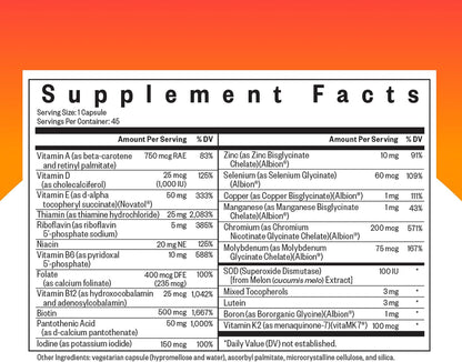 Seeking Health Multivitamin One MF - – Poder antioxidante: Contiene PQQ (pirroloquinolina quinona) y SOD – Image 2