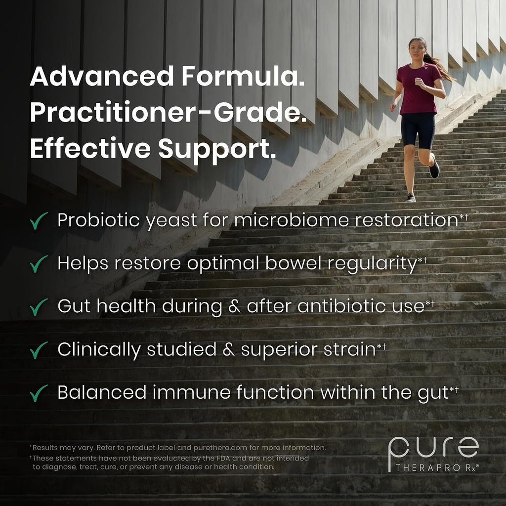 Pure TheraPro Rx Saccharomyces Boulardii – Probiótico 10 mil millones UFC, 120 cápsulas
