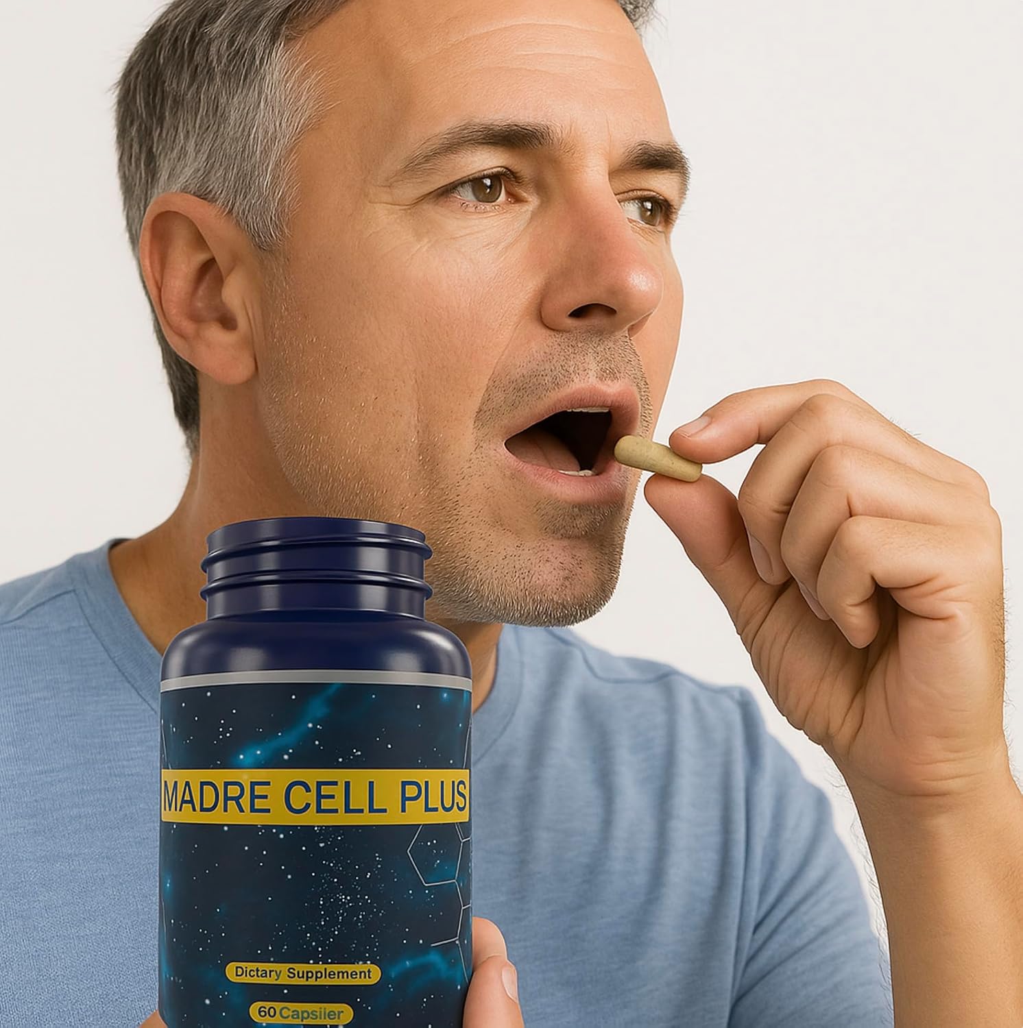 Madre Cell Plus - Células Madre de AFA Pura, Alga Verde Azul Sin Gluten - 60 Cápsulas (Pack de 2 Frascos)