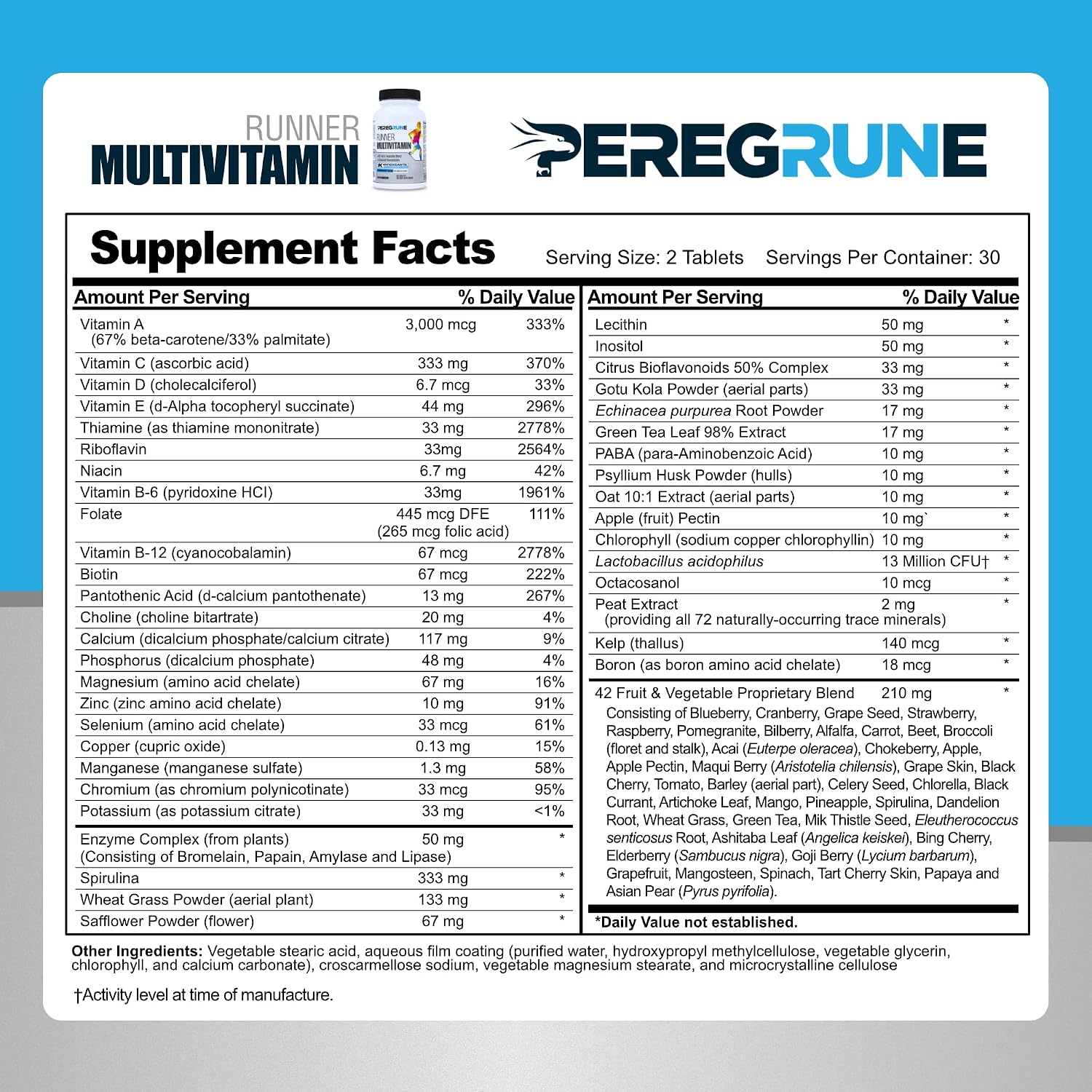 PEREGRUNE Runner Multivitamin & Omega-3 Bundle | Multivitamínico y Omega-3 para Corredores | Energía y Recuperación