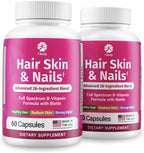 1 Body Pelo, Piel y Uñas con Biotina - Vitaminas Veganas (Paquete Doble)