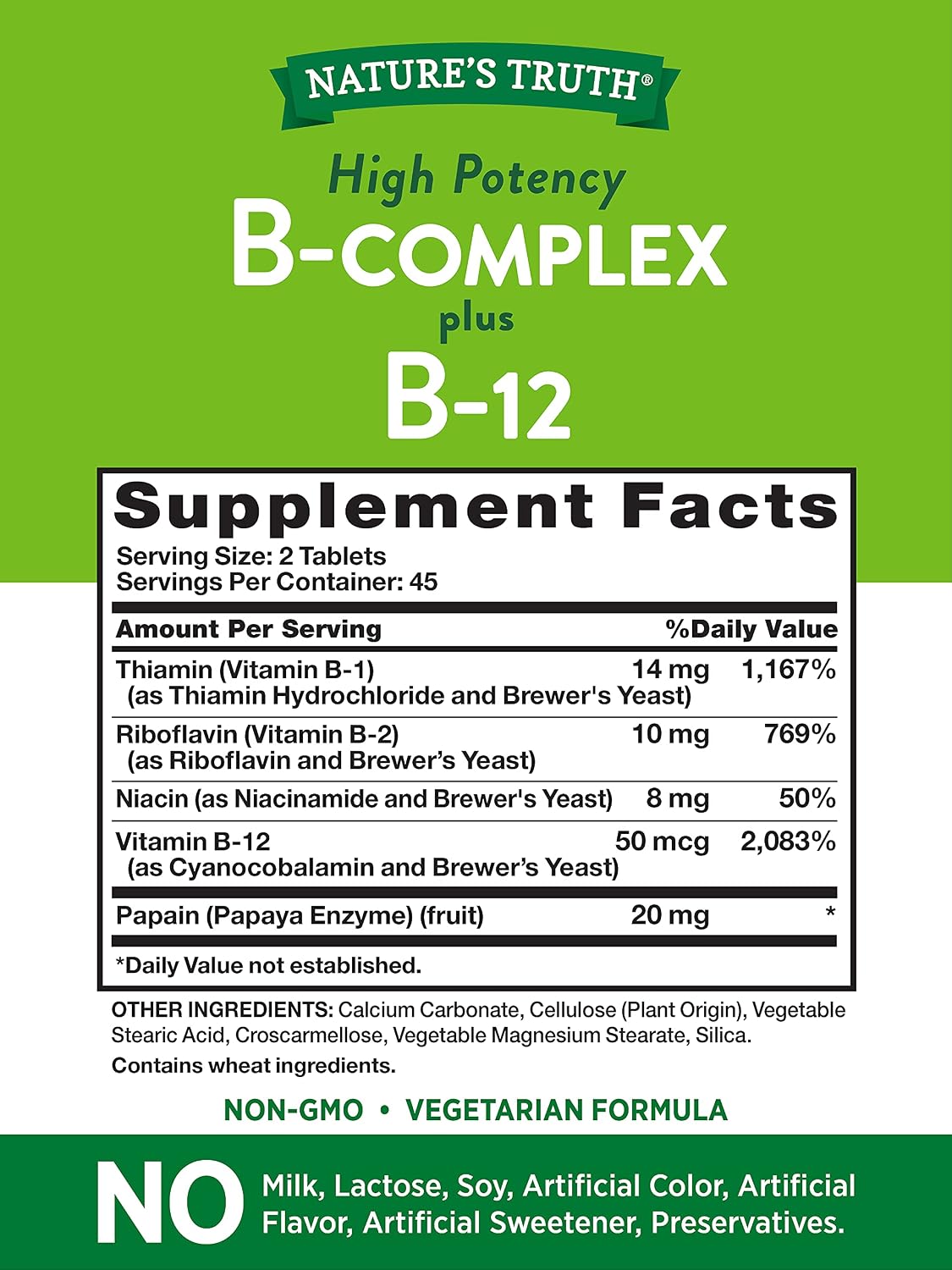 Nature's Truth Complejo B de Alta Potencia con B-12, 90 comprimidos (Paquete de 3)