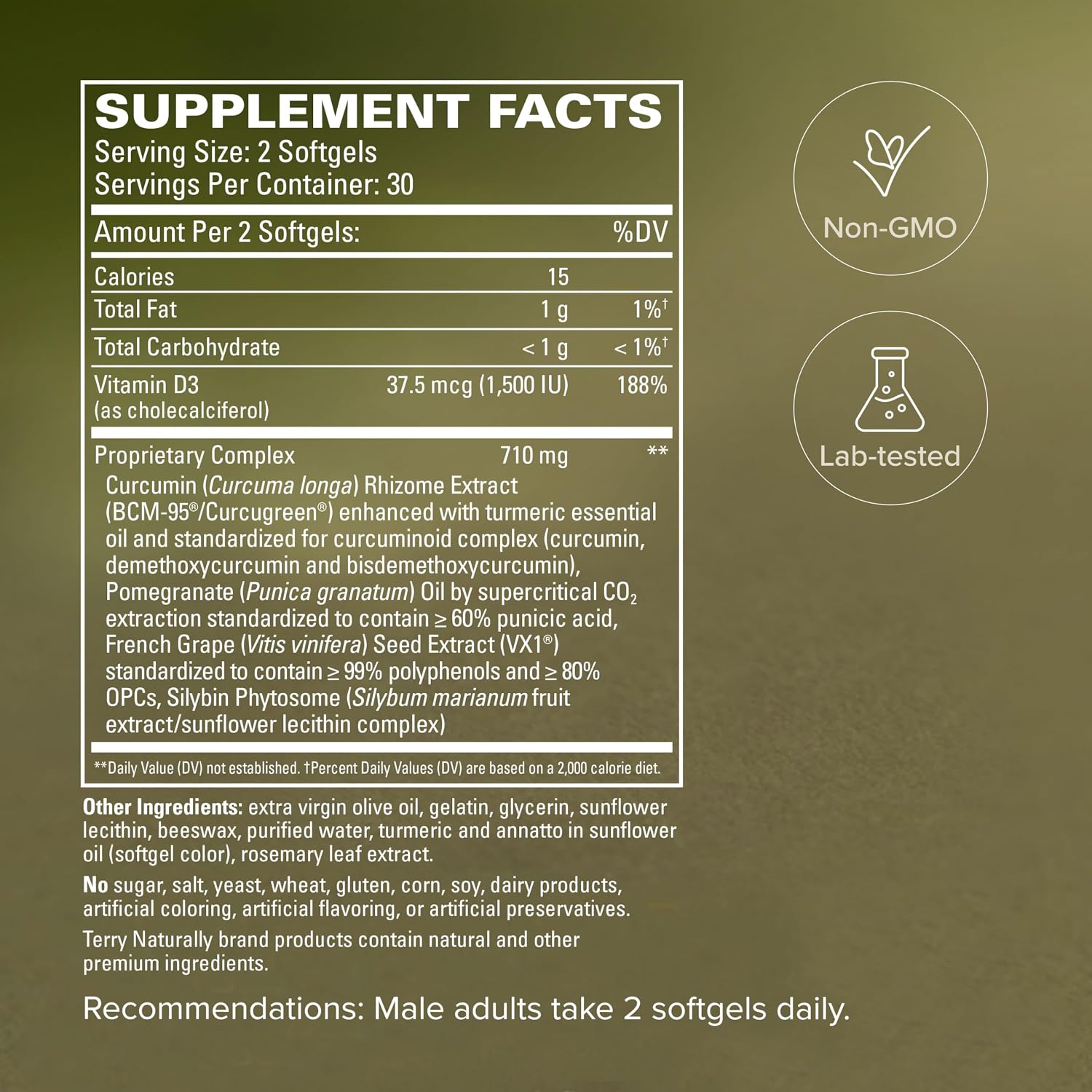 Terry Naturally Healthy PSA Levels - Suplemento para la salud prostática y equilibrio hormonal - 60 cápsulas blandas