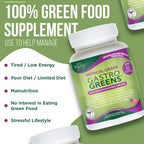 Dr. Liz Cruz Gastro Greens - Suplemento de Verduras con Enzimas, 90 Cápsulas