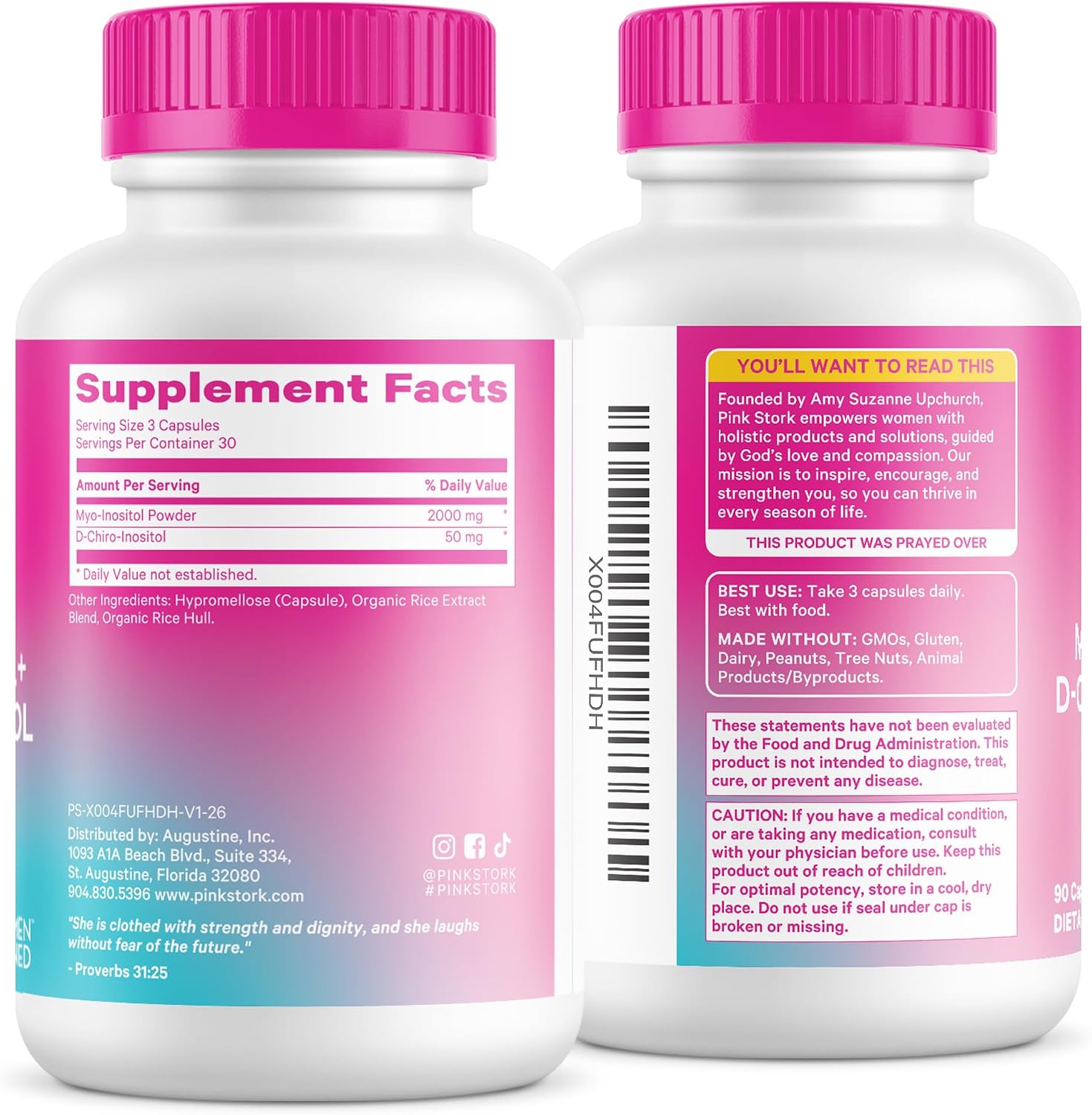 Inositol 40:1 Myo y D-Chiro para Mujeres - 30 Servicios - Pink Stork