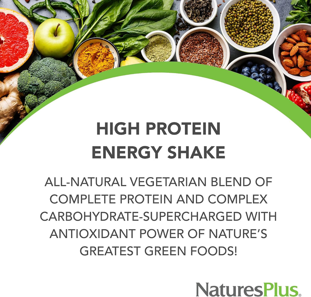 NaturesPlus FRUITEIN Revitalizing Green Foods Shake - 1.3 lbs - Batido Verde Proteico Vegetal