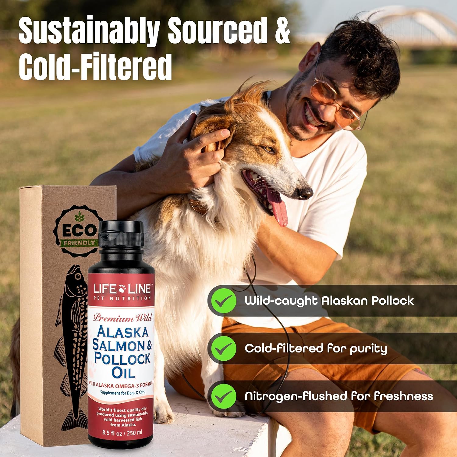 Lifeline Aceite de Salmón y Abadejo de Alaska Salvajes para Perros y Gatos - 250 ml