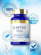 Carlyle 5-MTHF 15 mg – 100 Cápsulas de L-Metilfolato