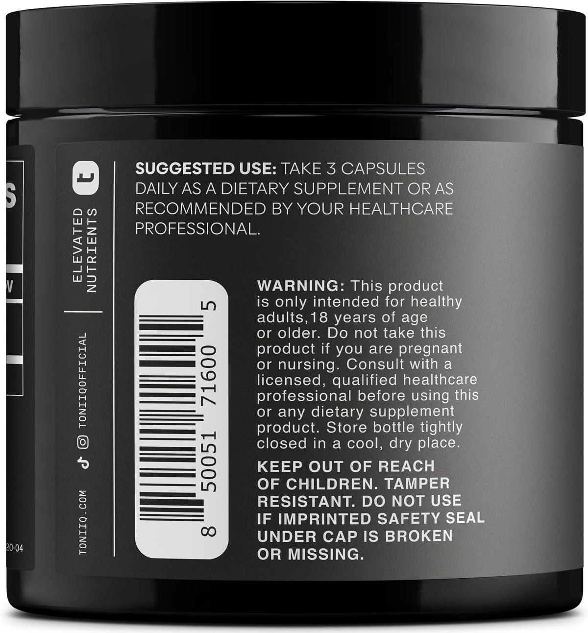 Toniiq Black Maca Root - Extracto de Maca Negra de Alta Potencia 20:1 - 120 Cápsulas – Image 7