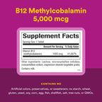 Natural Factors Vitamina B12 Metilcobalamina 1000 mcg - 90 tabletas masticables
