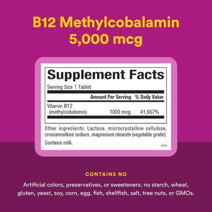 Natural Factors Vitamina B12 Metilcobalamina – Metabolismo energético normal: Facilita la conversión de los – Image 4