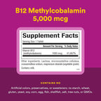 Natural Factors Metilcobalamina 1.000 mcg - Vitamina B12 en Forma Activa - 180 Comprimidos Masticables