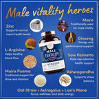 Suplemento de Fertilidad Masculina con Zinc, Maca, Ashwagandha y L-Arginina - 240 Cápsulas (4 Meses)