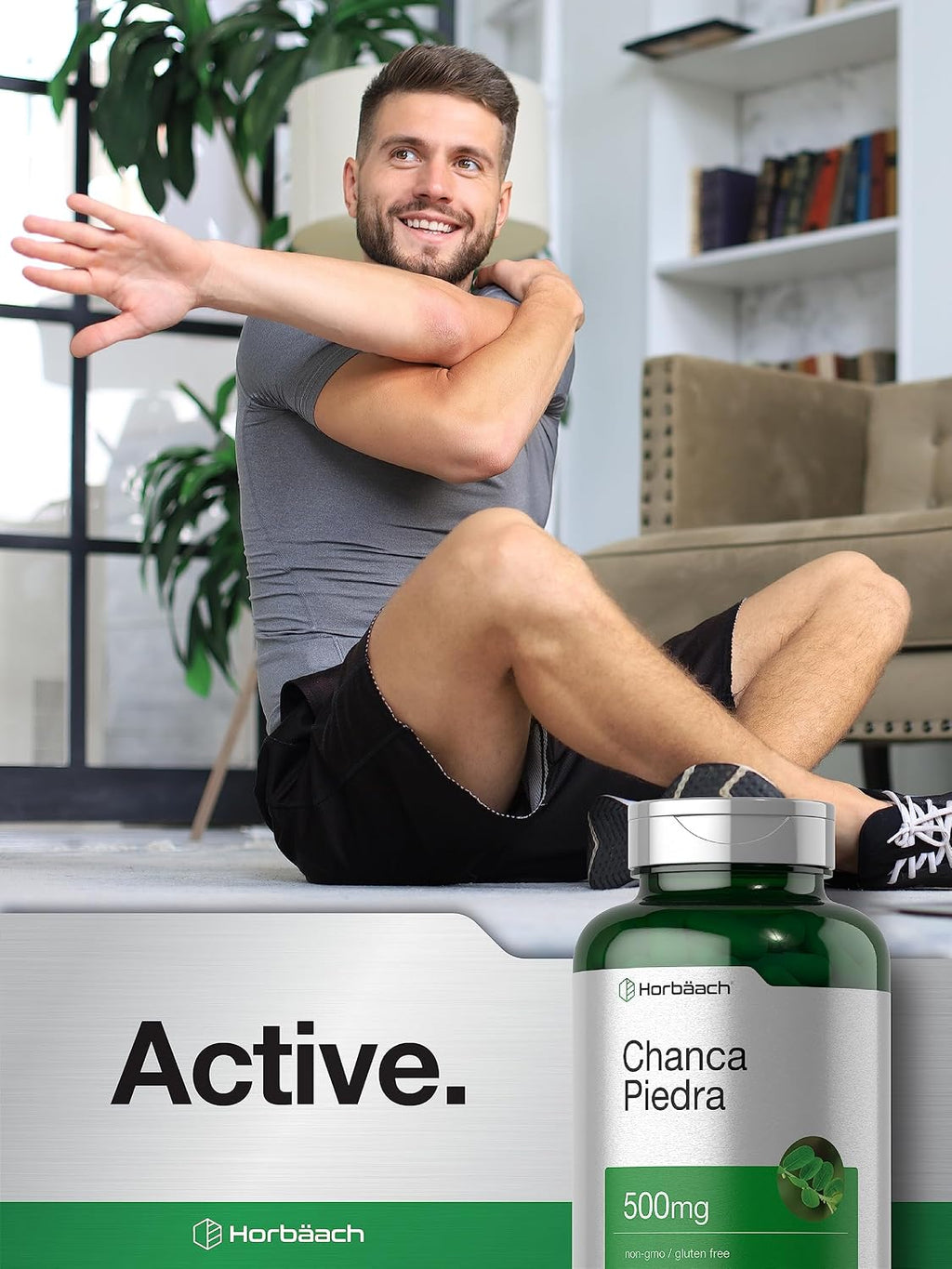 Horbäach Chanca Piedra Cápsulas | 500mg | 150 Cápsulas | Suplemento Herbal Sin Gluten y No Transgénico