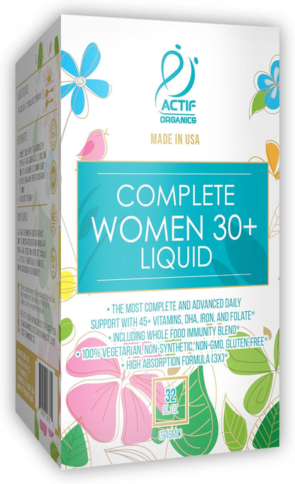 ACTIF Liquid Daily Multivitamin for Women Age 30+ with 40+ Advanced Factors – Non GMO, Made in USA, 32oz